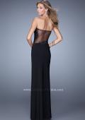 Picture of: Embellished Jersey Dress with Cut Outs and Sheet Netting in Black, Style: 21299, Back Picture
