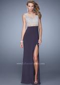 Picture of: Embellished Prom Dress with Stones and Keyhole Back in Gray, Style: 21303, Main Picture