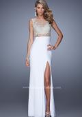 Picture of: Embellished Prom Dress with Stones and Keyhole Back in White, Style: 21303, Detail Picture 3