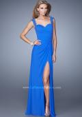 Picture of: Sweetheart Neck Prom Gown with Beaded Lace Detail in Blue, Style: 21310, Main Picture