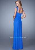 Picture of: Sweetheart Neck Prom Gown with Beaded Lace Detail in Blue, Style: 21310, Back Picture