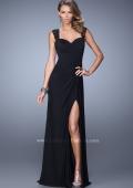Picture of: Sweetheart Neck Prom Gown with Beaded Lace Detail in Black, Style: 21310, Detail Picture 1