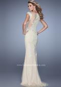 Picture of: Embellished Cap Sleeve Prom Dress with Open Back in Nude, Style: 21319, Back Picture