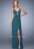 Picture of: Plunging Neckline Prom Gown with Gathered Bust in Emerald, Style: 21330, Detail Picture 2