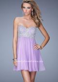 Picture of: Empire Waist Cocktail Dress with Embroidered Bodice in Purple, Style: 21332, Main Picture