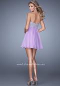 Picture of: Empire Waist Cocktail Dress with Embroidered Bodice in Purple, Style: 21332, Back Picture