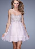 Picture of: Empire Waist Cocktail Dress with Embroidered Bodice in Pink, Style: 21332, Detail Picture 1