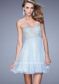 Picture of: Empire Waist Cocktail Dress with Embroidered Bodice in Blue, Style: 21332, Detail Picture 2