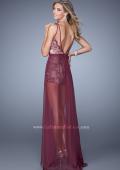 Picture of: Unique Lace Romper with Sheer Overlay, Style: 21333 in Burgundy, Back Picture
