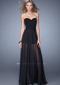 Picture of: Elegant Chiffon Dress with Shorts and Attached Belt in Black, Style: 21339, Main Picture