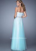 Picture of: Tulle Prom Dress with Lace Lining and Embroidered Belt in Blue, Style: 21341, Back Picture