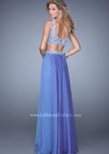 Picture of: Two Piece Prom Dress with Embroidered Top and Pockets in Blue, Style: 21342, Back Picture