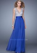 Picture of: Embroidered Bodice Prom Dress with Keyhole Back in Blue, Style: 21354, Main Picture