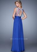 Picture of: Embroidered Bodice Prom Dress with Keyhole Back in Blue, Style: 21354, Back Picture