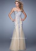 Picture of: Tulle Mermaid Prom Dress with Sequins and Beads in Nude and Silver, Style: 21358, Main Picture
