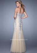 Picture of: Tulle Mermaid Prom Dress with Sequins and Beads in Nude and Silver, Style: 21358, Back Picture