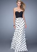Picture of: Chic Prom Dress with Polka Dot Print Skirt and Open Back in Polka Dots, Style: 21359, Main Picture
