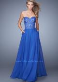 Picture of: Embroidered Chiffon Prom Dress with Pockets in Blue, Style: 21360, Main Picture