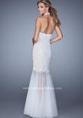 Picture of: Long Fully Beaded Mermaid Prom Dress with Sheer Detail in White, Style: 21363, Back Picture