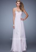 Picture of: Chiffon Prom Dress with Tiered Skirt and Embroidery in Pink, Style: 21374, Main Picture
