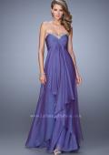 Picture of: Chiffon Prom Dress with Tiered Skirt and Embroidery Purple, Style: 21374, Detail Picture 3