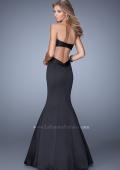 Picture of: Open Back Satin Mermaid Style Prom Dress in Black, Style: 21375, Back Picture