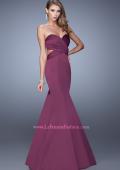Picture of: Open Back Satin Mermaid Style Prom Dress in Purple, Style: 21375, Detail Picture 3