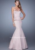 Picture of: Satin Mermaid Dress with Peplum Waist and Train in Nude, Style: 21380, Detail Picture 2