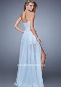 Picture of: Bold Lace Romper with Flowing Chiffon Skirt in Blue, Style: 21383, Back Picture