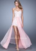 Picture of: Bold Lace Romper with Flowing Chiffon Skirt in Pink, Style: 21383, Detail Picture 3