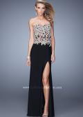 Picture of: Strapless Jersey Prom Gown with Corset Bodice in Black, Style: 21387, Detail Picture 1