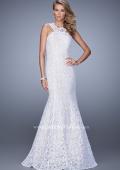 Picture of: Lace Mermaid Prom Dress with Sheer Halter Neckline in White, Style: 21389, Detail Picture 2