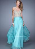 Picture of: Strapless Chiffon Gown with Corset Bodice and Stones in Mint, Style: 21390, Main Picture