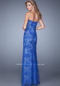Picture of: Jeweled Lace Prom Dress with Sweetheart Neckline in Royal Blue, Style: 21391, Back Picture