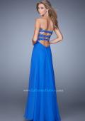 Picture of: Embellished Prom Dress with Gathered Chiffon Skirt in Blue, Style: 21394, Back Picture