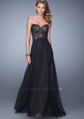 Picture of: Embellished Prom Dress with Gathered Chiffon Skirt in Black, Style: 21394, Detail Picture 1