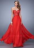 Picture of: Embellished Prom Dress with Gathered Chiffon Skirt in Red, Style: 21394, Detail Picture 2