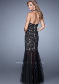 Picture of: Sheer Halter Mermaid Prom Dress with Lace Appliques in Black, Style: 21400, Back Picture