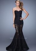 Picture of: Mermaid Prom Dress with Sheer Lace and Shorts in Black, Style: 21428, Main Picture