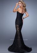 Picture of: Mermaid Prom Dress with Sheer Lace and Shorts in Black, Style: 21428, Back Picture