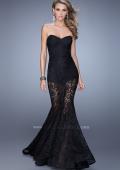 Picture of: Mermaid Prom Dress with Sheer Lace and Shorts in Black, Style: 21428, Detail Picture 1