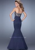 Picture of: Long Mermaid Prom Dress with Beaded Embroidery in Navy, Style: 21443, Back Picture