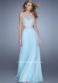 Picture of: Embroidered Bodice Chiffon Gown with Halter Neckline in Mint, Style: 21454, Main Picture