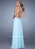 Picture of: Embroidered Bodice Chiffon Gown with Halter Neckline in Mint, Style: 21454, Back Picture