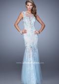 Picture of: Sleeveless Trumpet Prom Gown with Sheer Lace Skirt in Mint, Style: 21457, Detail Picture 1
