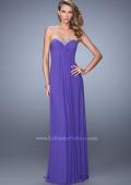 Picture of: Long Satin Prom Dress with Sparkling Trim and Stones in Purple, Style: 21461, Detail Picture 1