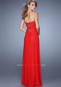 Picture of: Gathered Bodice Prom Dress with Rhinestone Accents in Red, Style: 21462, Back Picture