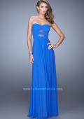 Picture of: Gathered Bodice Prom Dress with Rhinestone Accents in Blue, Style: 21462, Detail Picture 2