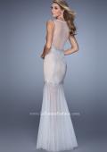 Picture of: Mermaid Dress with Tulle Skirt and Iridescent Stones in Nude, Style: 21466, Back Picture