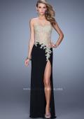 Picture of: Strapless Prom Dress with Corset Bodice and Beading in Black, Style: 21472, Main Picture